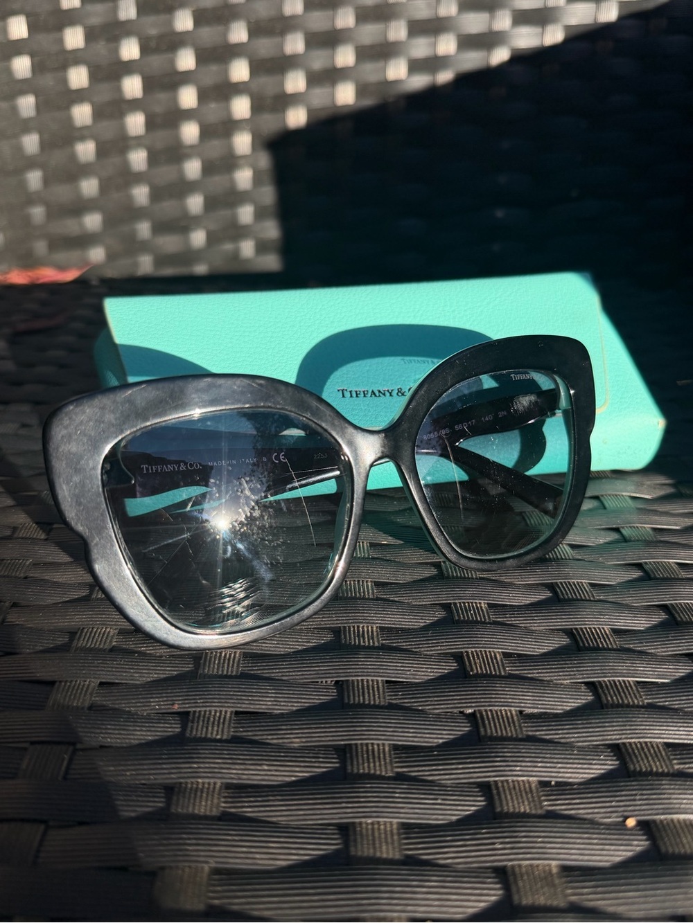 Tiffany & Co. Women's Oversized Cat-Eye Sunglasses in Black